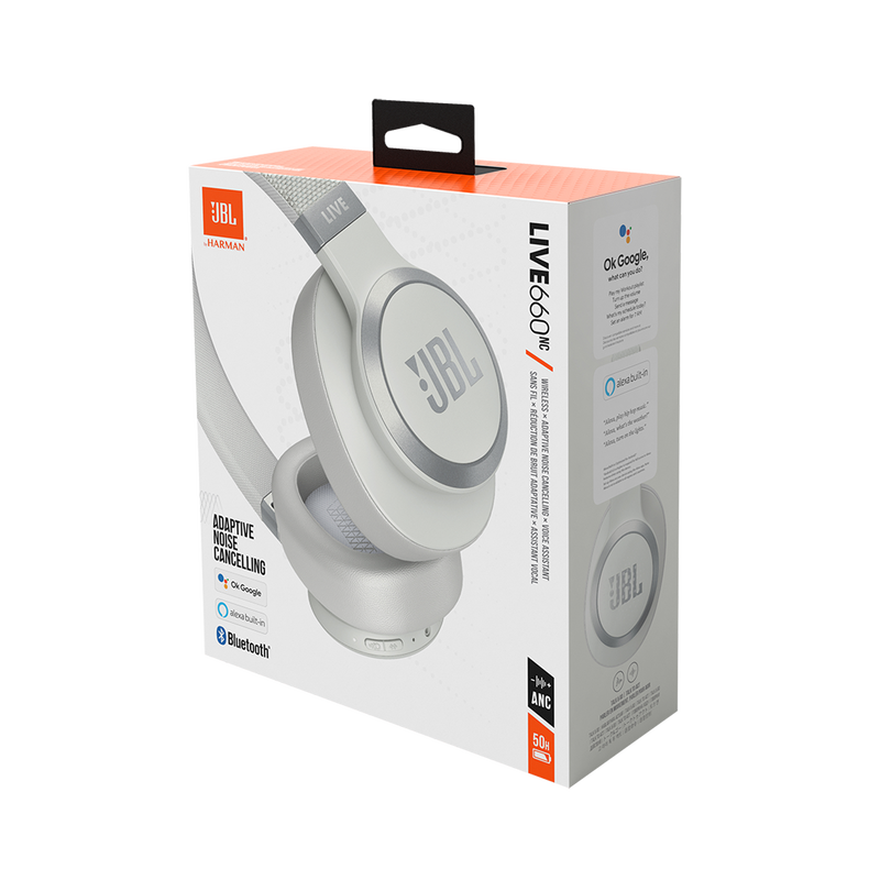 JBL Live 660NC - White - Wireless over-ear NC headphones - Detailshot 10 image number null